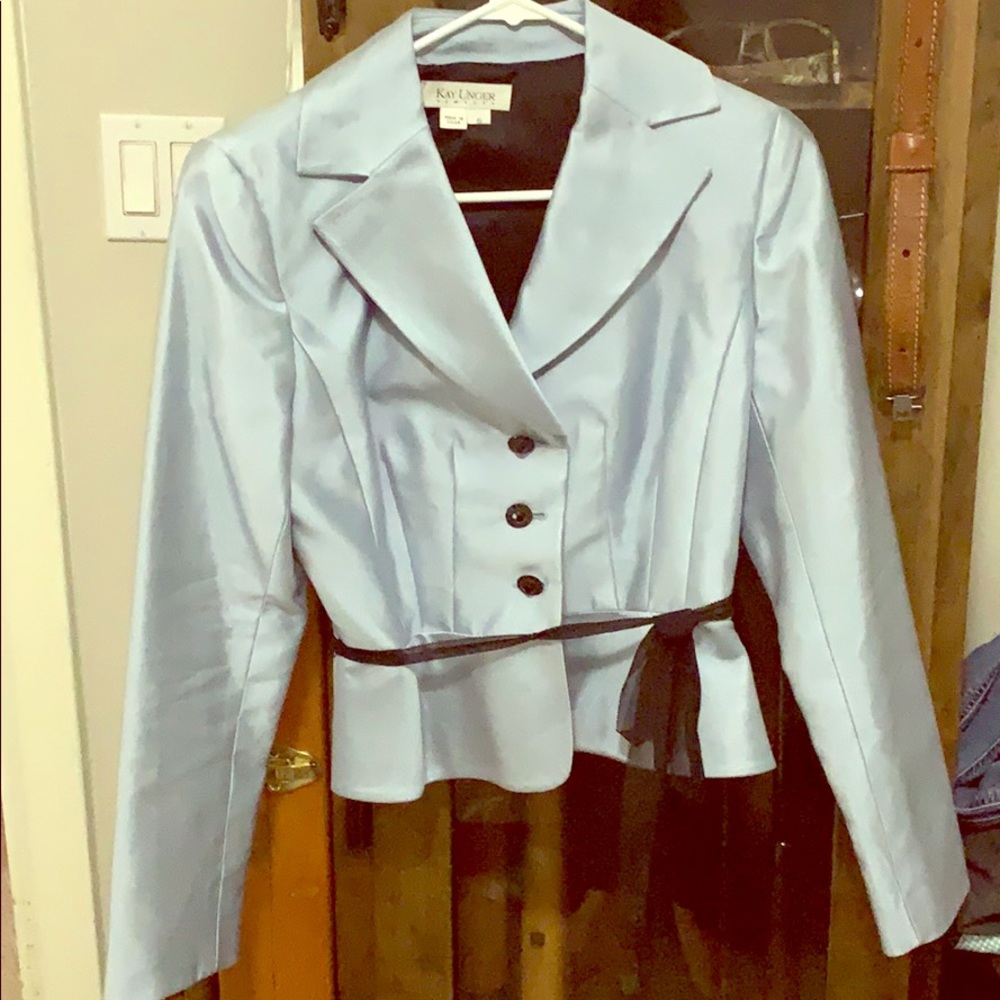 Baby blue suit jacket